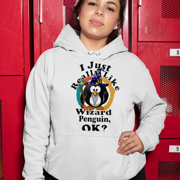 I Really Like Wizard Penguin Ok Women Hoodie Funny Gifts