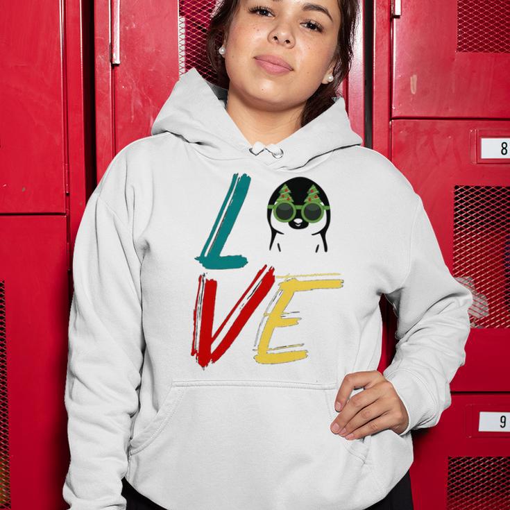 Love The Xmas Penguin Women Hoodie Funny Gifts