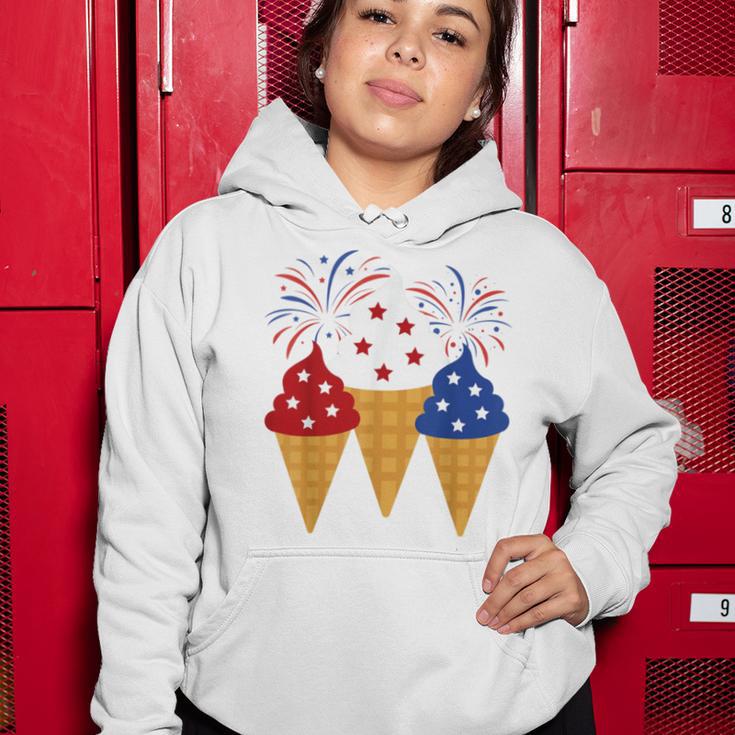 Memorial Day 4Th Of July Holiday Patriotic Ice Cream Women Hoodie Funny Gifts