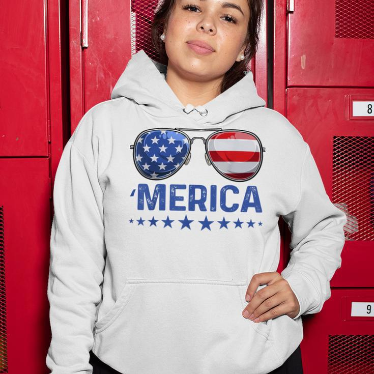 Merica Patriotic Usa Flag Sunglusses 4Th Of July Usa Women Hoodie Funny Gifts