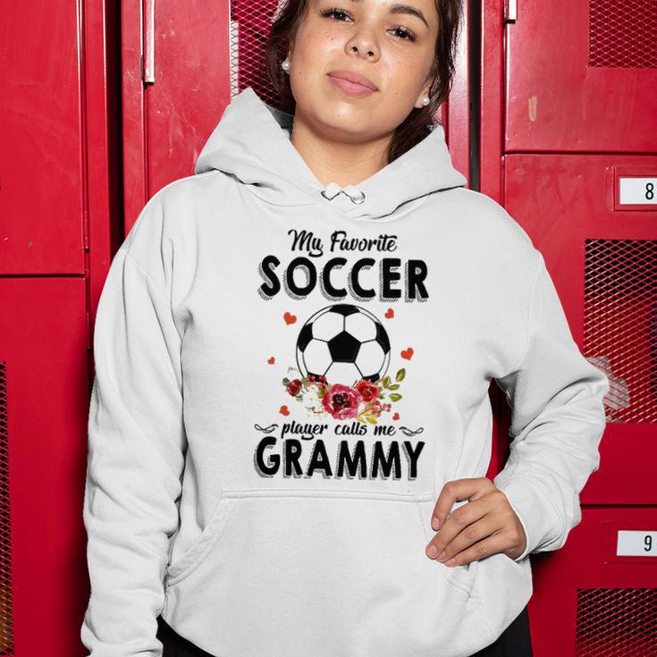 My Favorite Soccer Player Calls Me Grammy Flower Gift Women Hoodie Unique Gifts