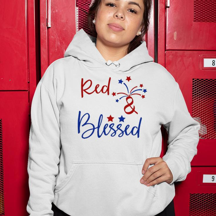 Red White Blessed 4Th Of July Cute Patriotic America Women Hoodie Unique Gifts