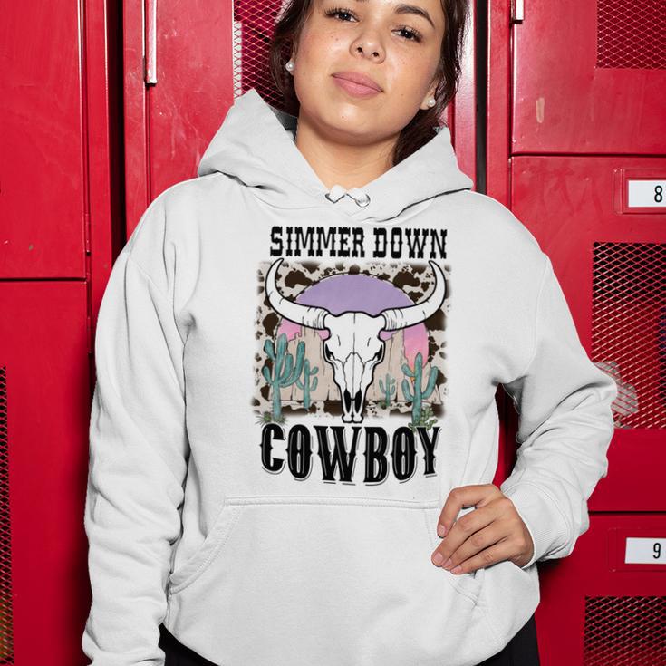 Simmer Down Cowboy Western Style Gift Women Hoodie Funny Gifts