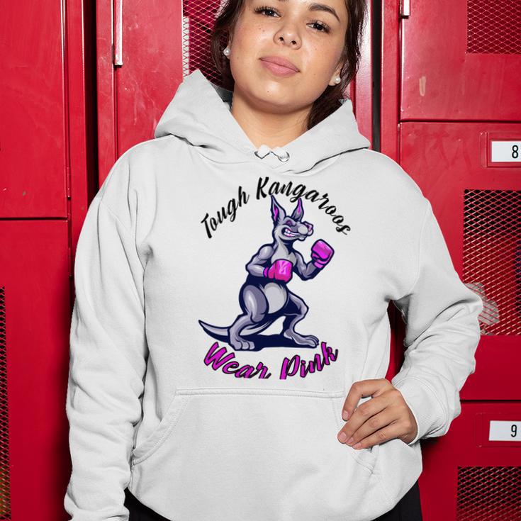 Tough Kangaroos Wear Pink In Support Of Breast Cancer Awareness Women Hoodie Funny Gifts