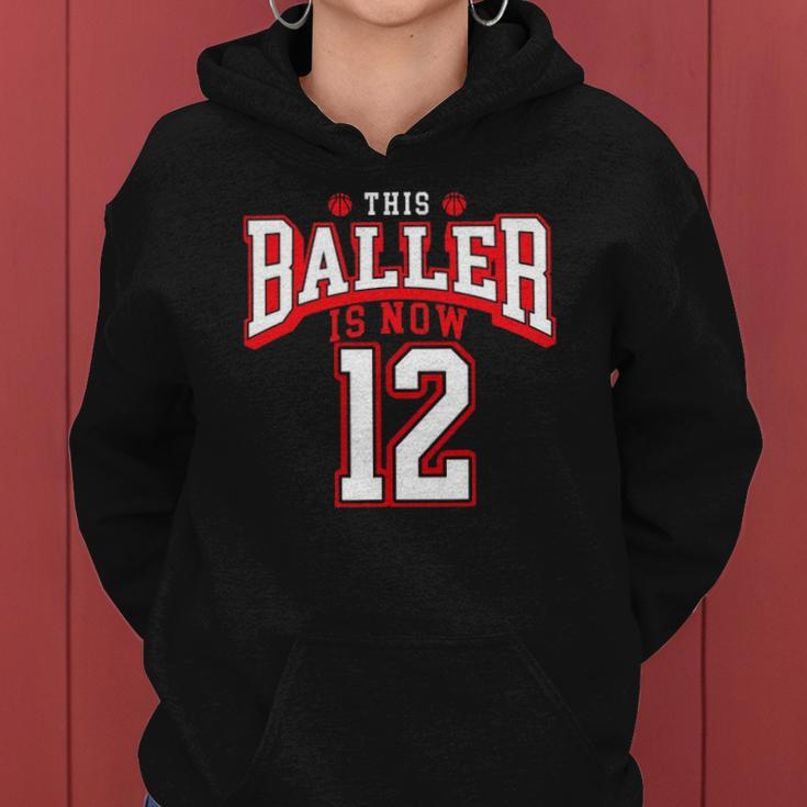 12Th Birthday Basketball Lover 12 Years Old Bday Women Hoodie