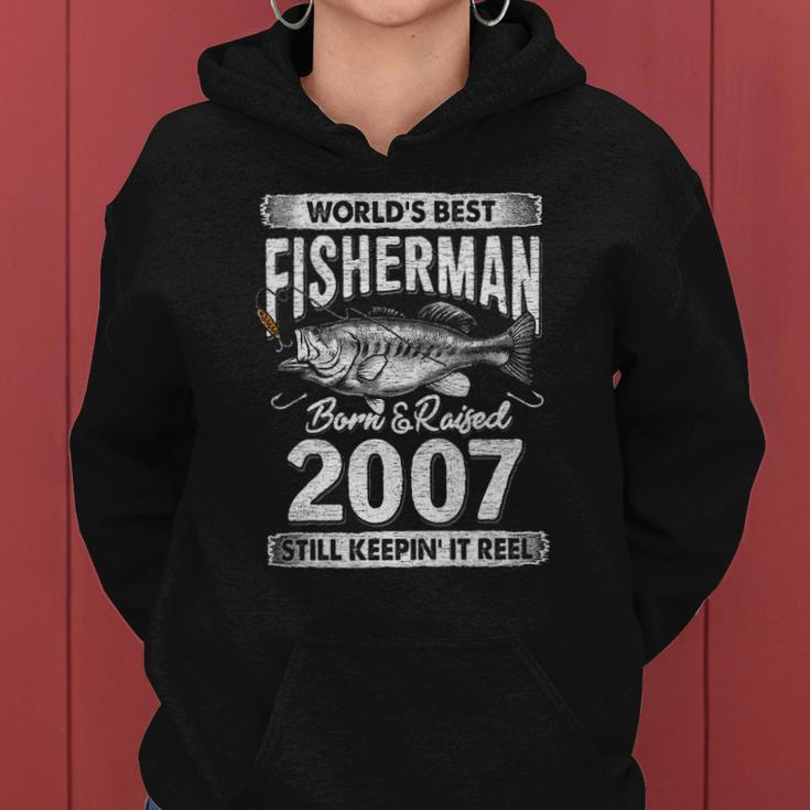 15 Years Old Fisherman Born In 2007 Fisherman 15Th Birthday Women Hoodie