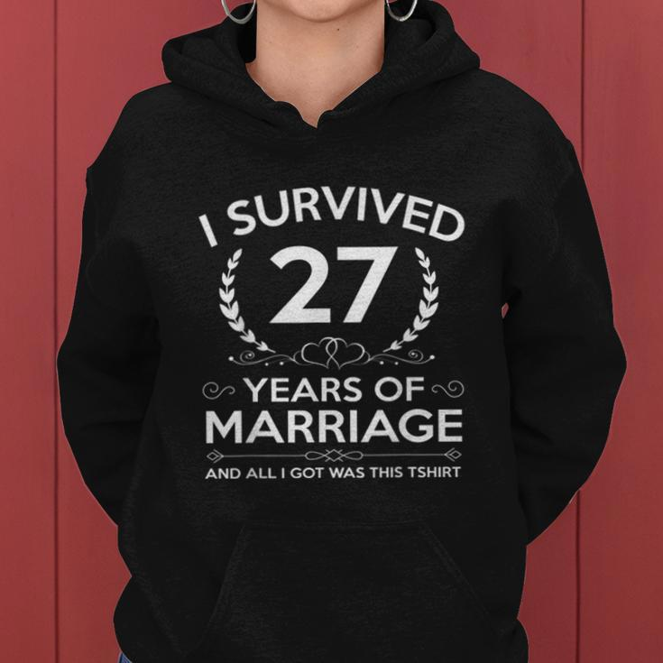 27Th Wedding Anniversary Gifts Couples Husband Wife 27 Years V2 Women Hoodie