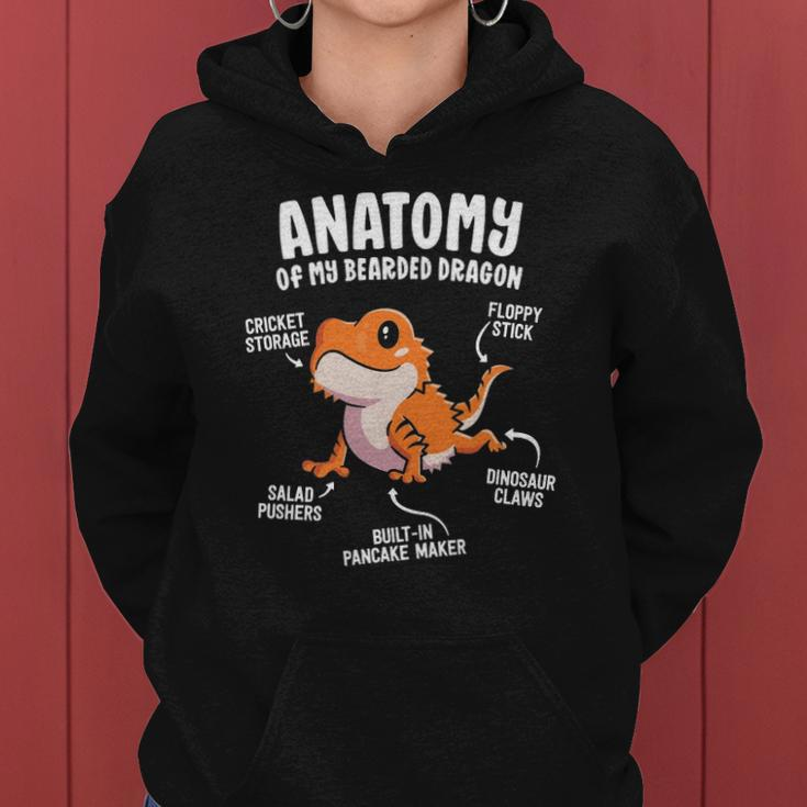 Anatomy Of A Bearded Dragon Gift For Reptile Lover Women Hoodie