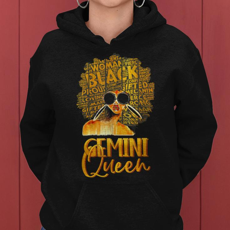 Black Women Afro Hair Art Gemini Queen Gemini Birthday Women Hoodie