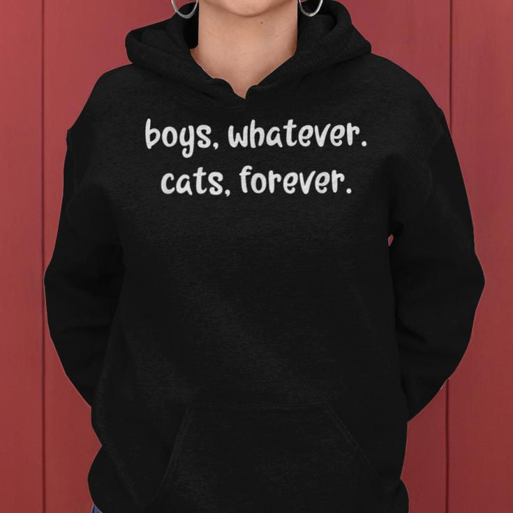 Boys Whatever Cats Forever Funny Sarcastic Cat Lover Women Hoodie