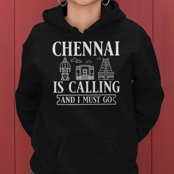 Chennai India City Skyline Map Travel Women Hoodie