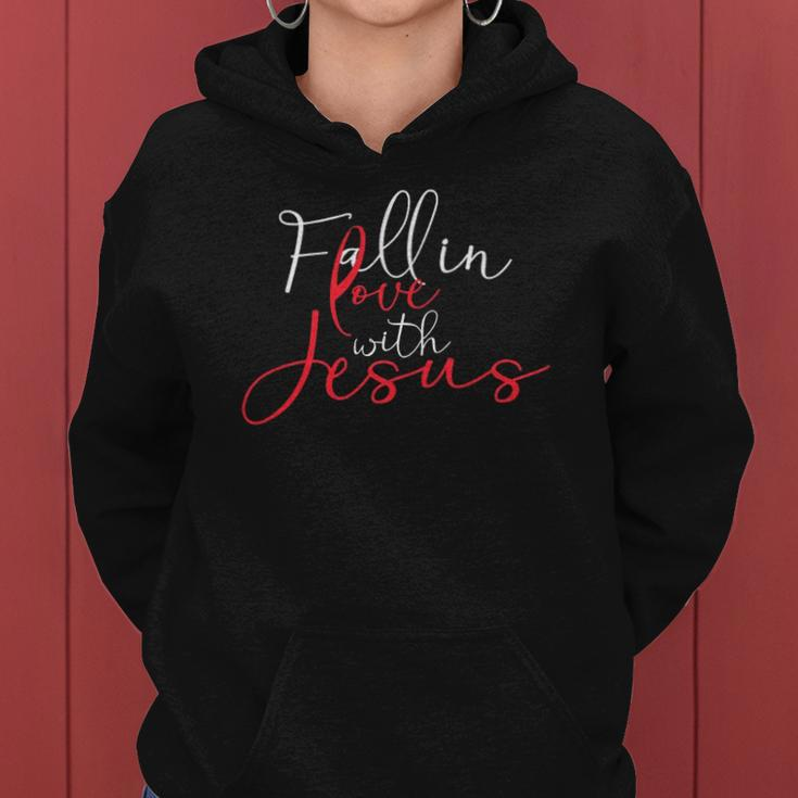Fall In Love With Jesus Religious Prayer Believer Bible Gift Women Hoodie