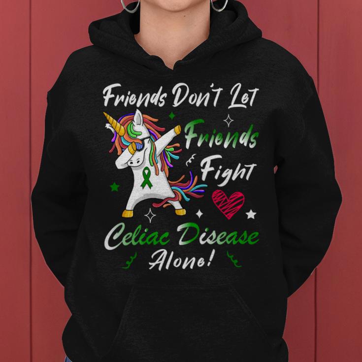 Friends Dont Let Friends Fight Celiac Disease Alone Unicorn Green Ribbon Celiac Disease Celiac Disease Awareness Women Hoodie