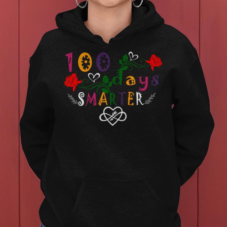 Funny 100 Days Smarter Shirt Happy 100Th Day Of School Gifts Women Hoodie