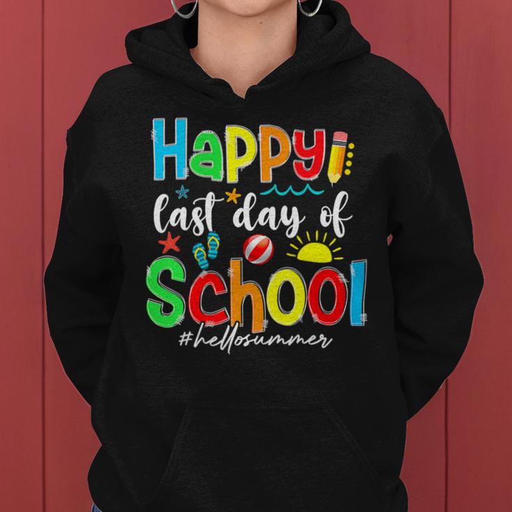 Funny Happy Last Day Of School Hello Summer Multicolored Women Hoodie