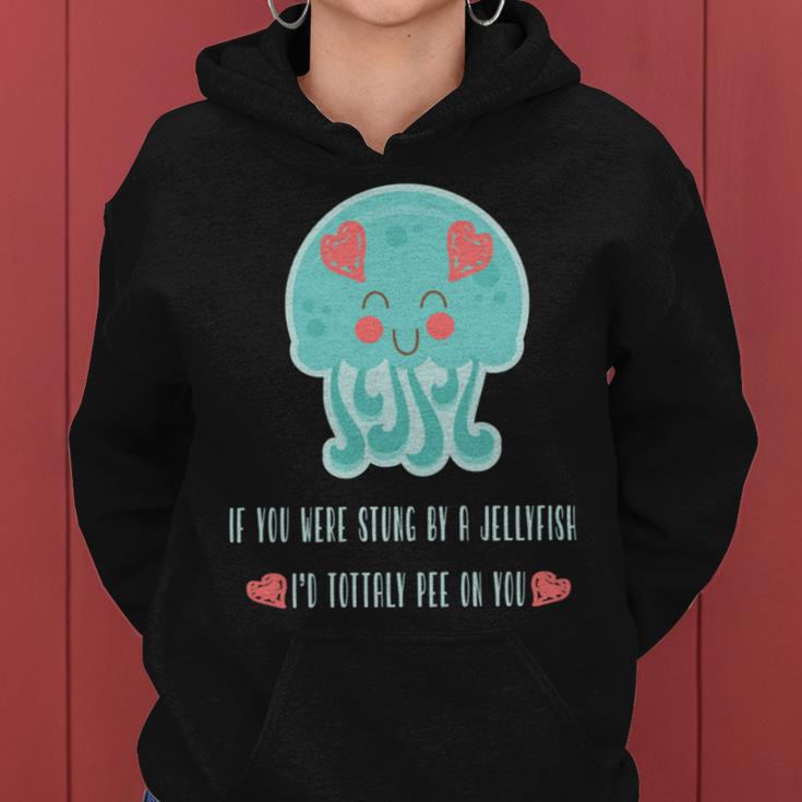 Funny Jellyfish Sting Valentines Day Gift For Love Women Hoodie