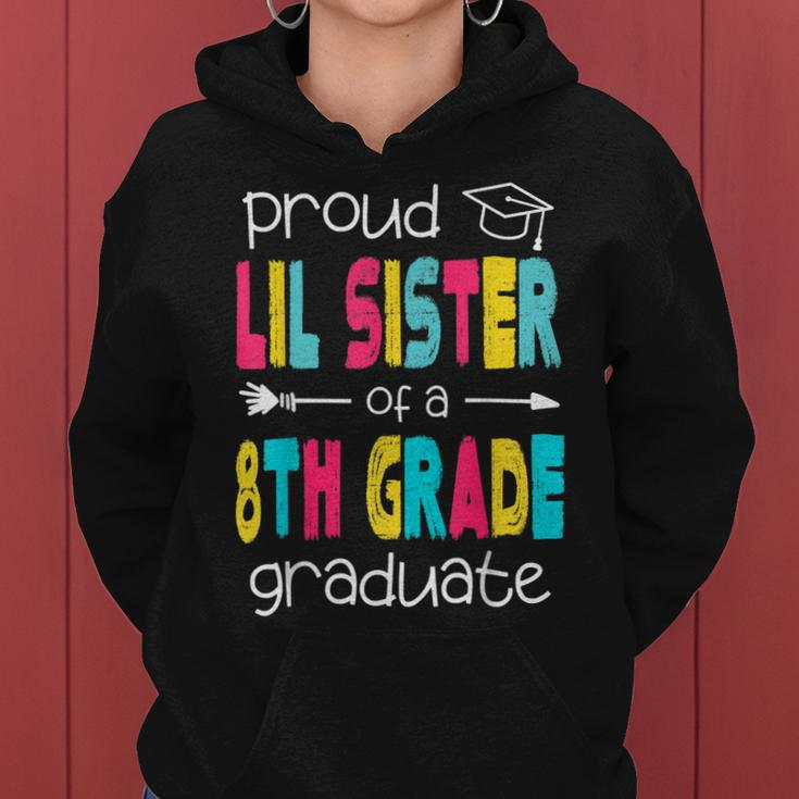 Funny Proud Lil Sister Of A Class Of 2022 8Th Grade Graduate Women Hoodie