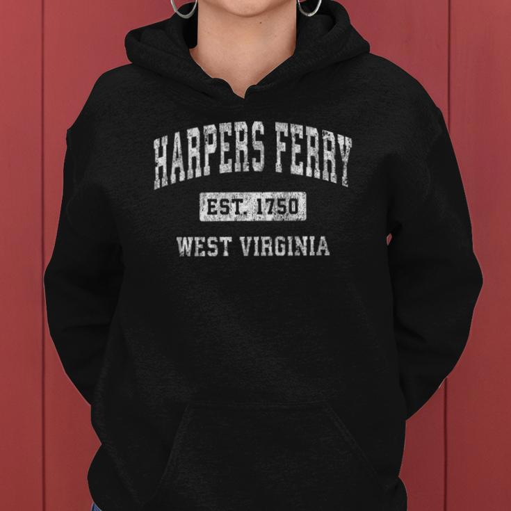 Harpers Ferry West Virginia Wv Vintage Established Sports Women Hoodie