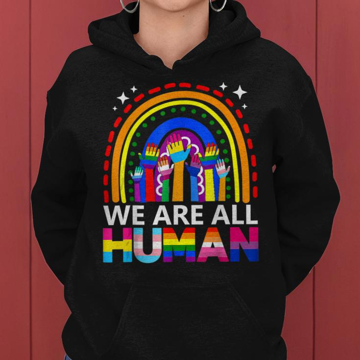 Human Lgbt Flag Gay Pride Month Transgender Rainbow Lesbian Women Hoodie
