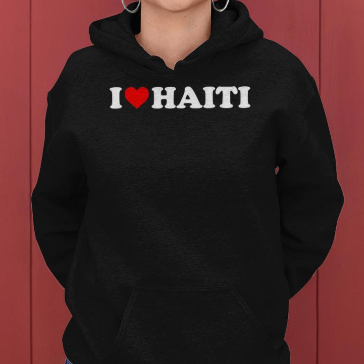 I Love Haiti - Red Heart Women Hoodie