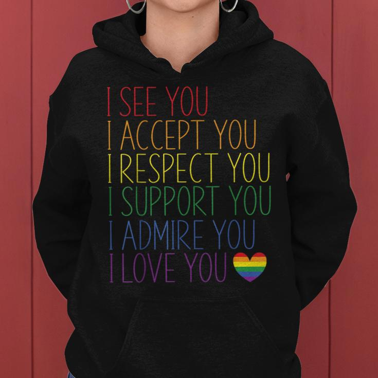 I See Accept Respect Support Admire Love You Lgbtq V2 Women Hoodie