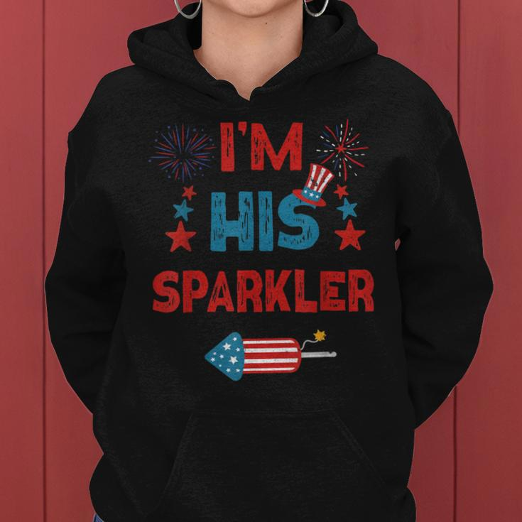 Im His Sparkler 4Th Of July Fireworks Matching Couples Women Hoodie