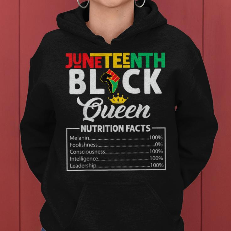 Junenth Womens Black Queen Nutritional Facts Freedom Day Women Hoodie