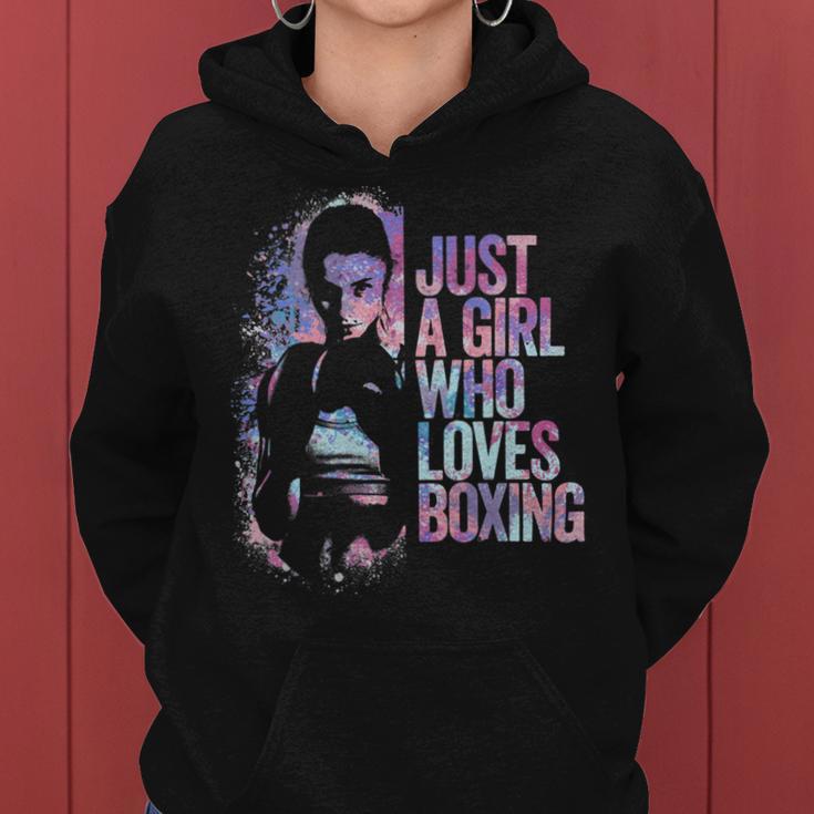 Just A Girl Who Loves Boxing Ink Splatter Women Hoodie