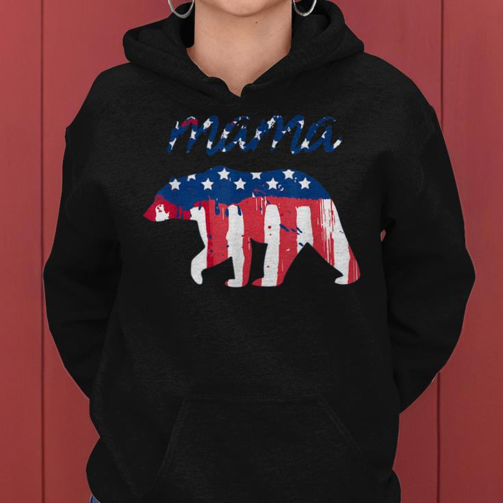 Mama Bear 4Th Of July GraphicUsa Flag T Women Hoodie