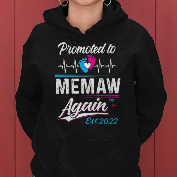 Memaw Gift Promoted To Memaw Again Est 2022 Grandma Women Hoodie