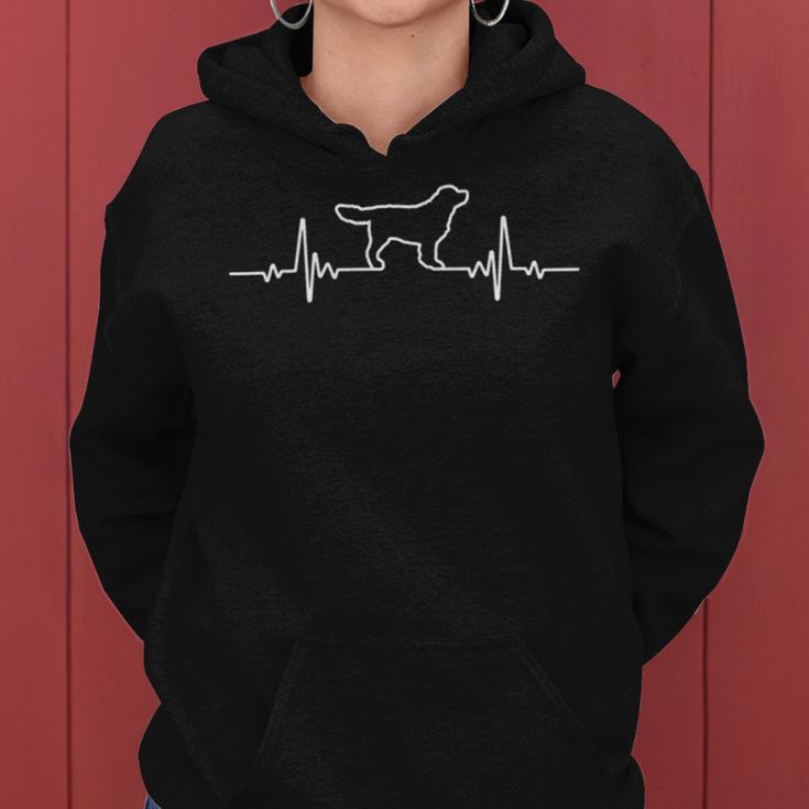 Minimalist Heartbeat Flat Coated Retriever Women Hoodie