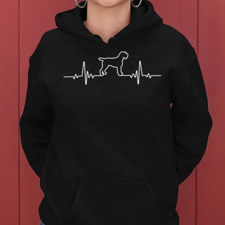 Minimalist Heartbeat German Wirehaired Pointer Women Hoodie