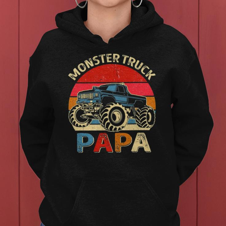 Monster Truck Papa Matching Family Birthday Party Women Hoodie