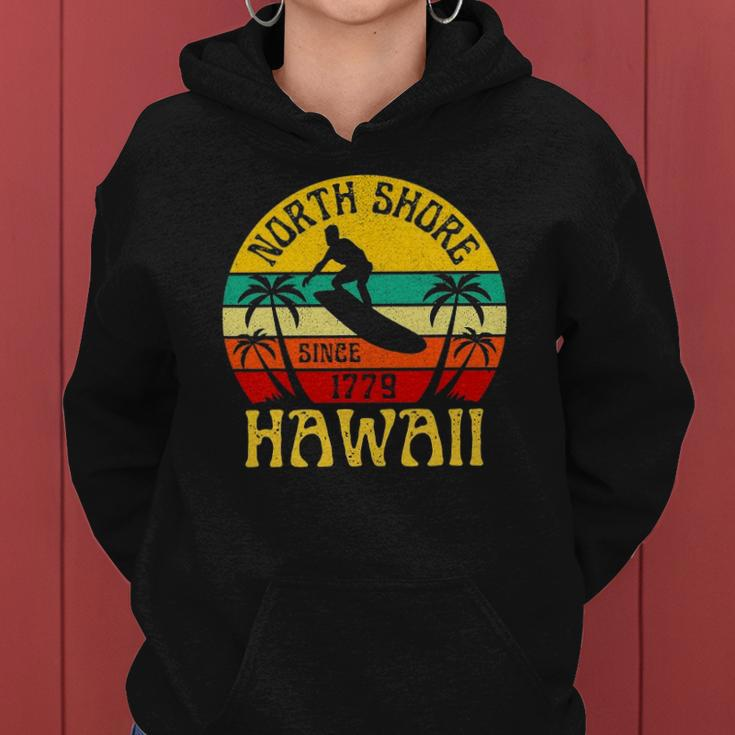 North Shore Beach Hawaii Surfing Surfer Ocean Vintage Women Hoodie