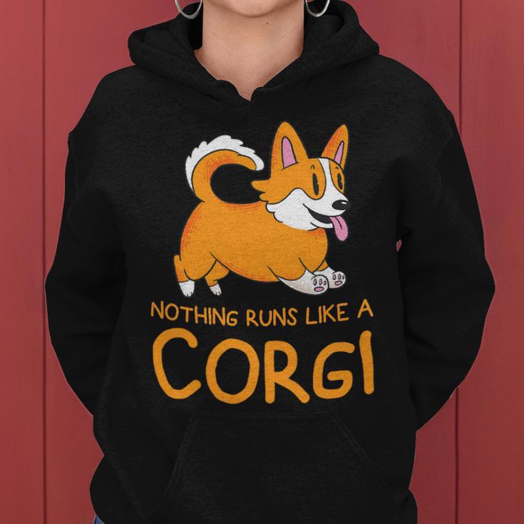 Nothing Runs Like A Corgi Funny Animal Pet Dog Lover V2 Women Hoodie