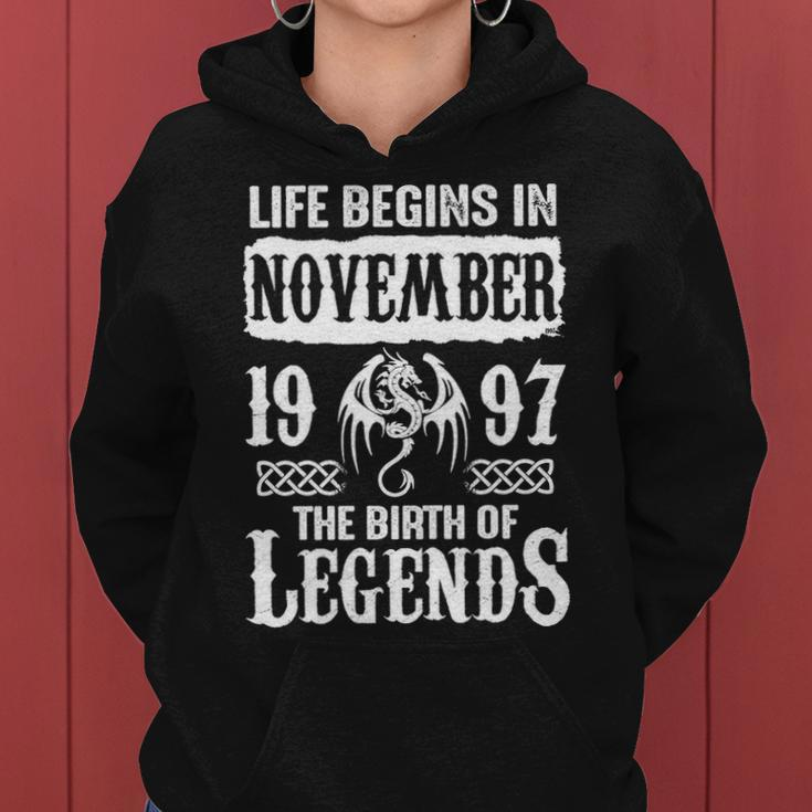 November 1997 Birthday Life Begins In November 1997 Women Hoodie