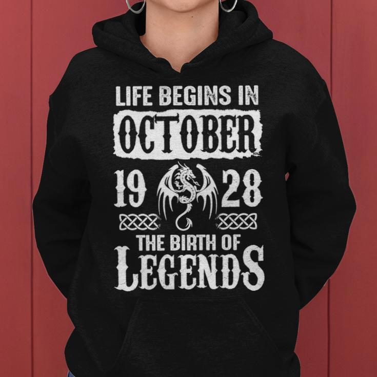 October 1928 Birthday Life Begins In October 1928 Women Hoodie