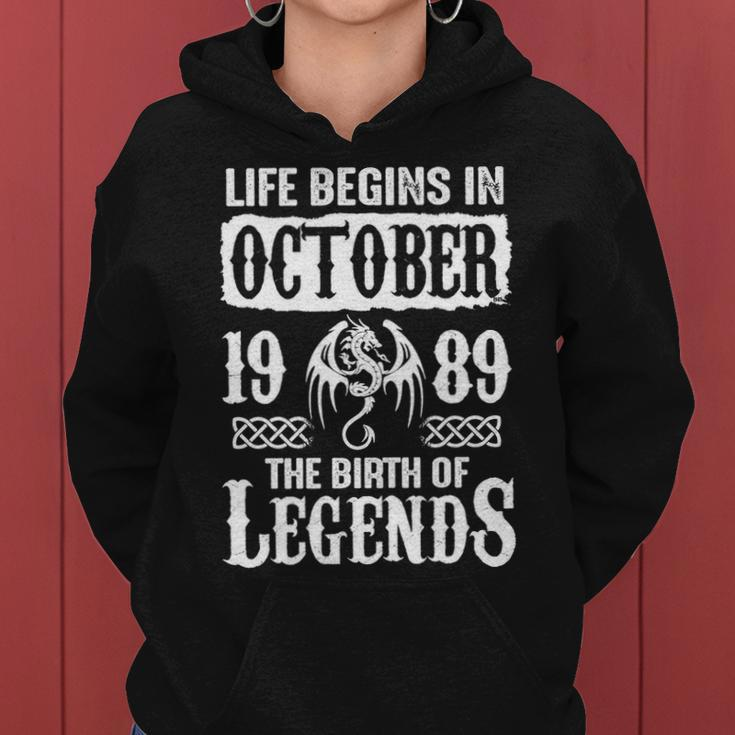 October 1989 Birthday Life Begins In October 1989 Women Hoodie