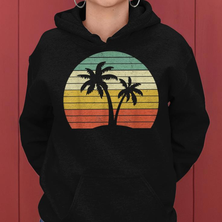 Palm Tree Vintage Retro Style Tropical Beach Women Hoodie