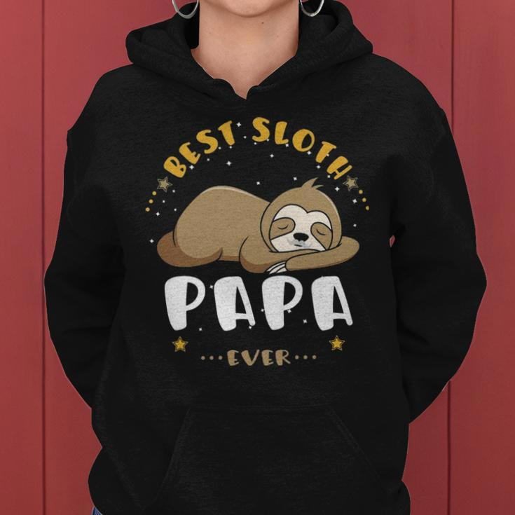 Papa Grandpa Gift Best Sloth Papa Ever Women Hoodie