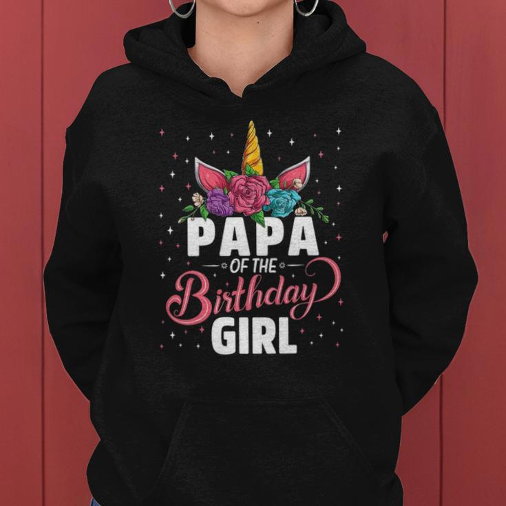 Papa Of The Birthday Girl Unicorn Girls Family Matching Women Hoodie