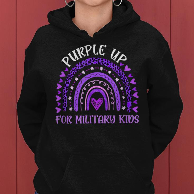 Purple Up For Military Kids Rainbow Military Child Month V2 Women Hoodie