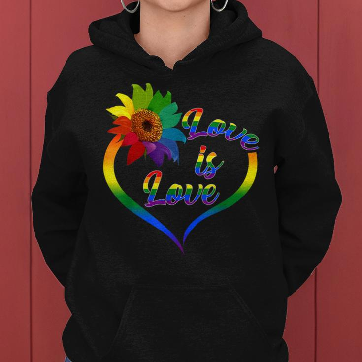 Rainbow Sunflower Love Is Love Lgbt Gay Lesbian Pride V2 Women Hoodie