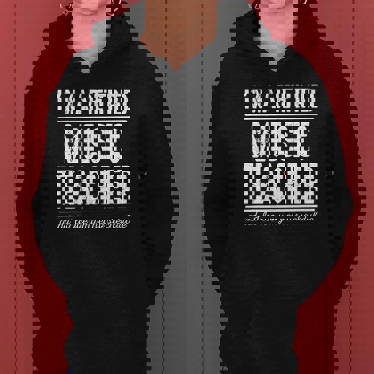 Retired Music Teacher Schedule 1 Music Teacher Gift Women Hoodie