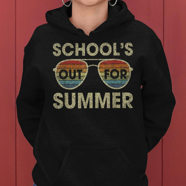 Retro Last Day Of School Schools Out For Summer Teacher Gift V2 Women Hoodie