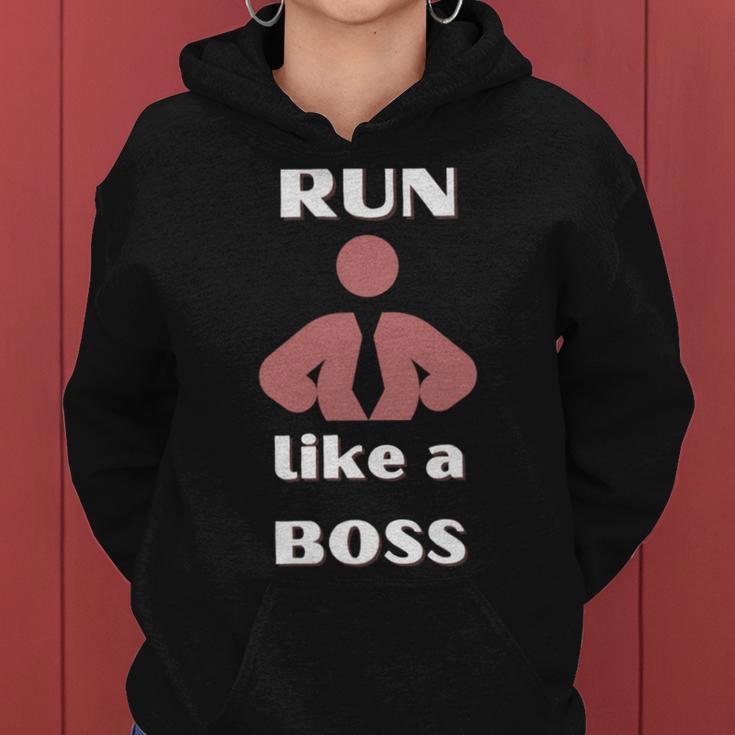 Run Like A Boss Funny Quote Women Hoodie