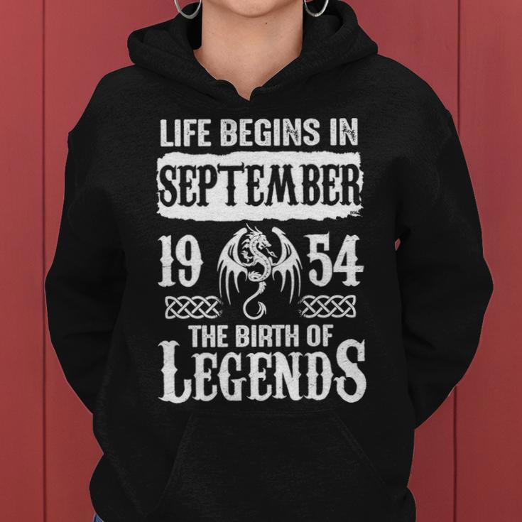 September 1954 Birthday Life Begins In September 1954 Women Hoodie