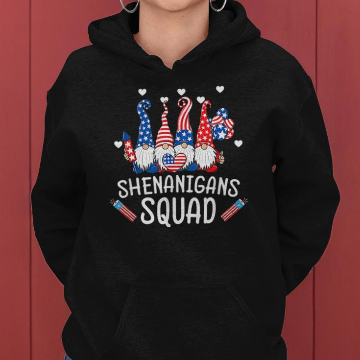 Shenanigans Squad 4Th Of July Gnomes Usa Independence Day Women Hoodie