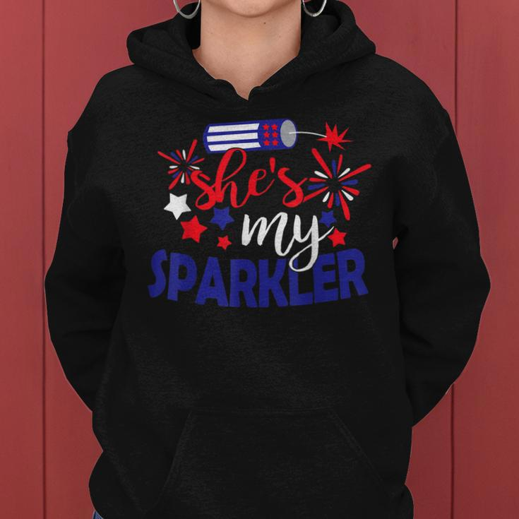 Shes My Sparkler 4Th Of July Matching Couples Women Hoodie