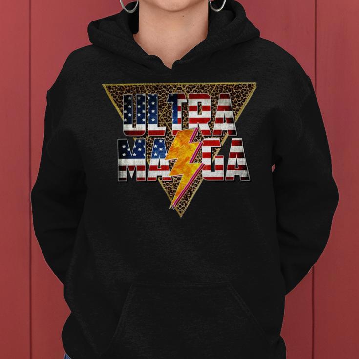 Ultra Maga Distressed Lightning Leopard Proud Ultramaga Gift Women Hoodie